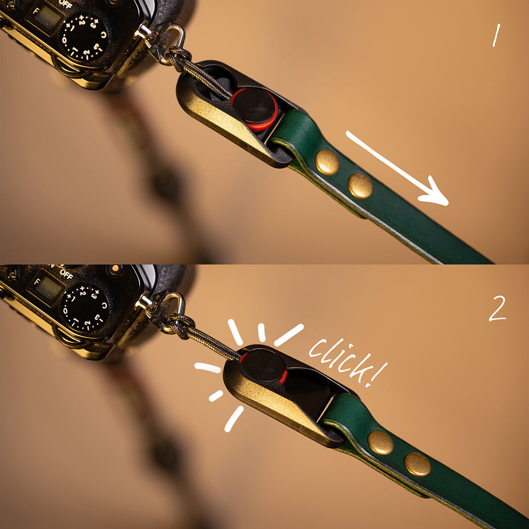 Forest Green Camera Polsriem met Peak Design 100% Leer