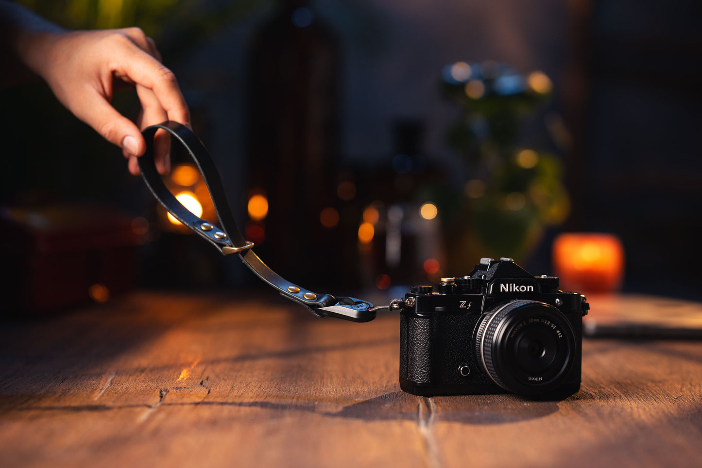 Classic Black Camera Polsriem met Peak Design 100% Leer