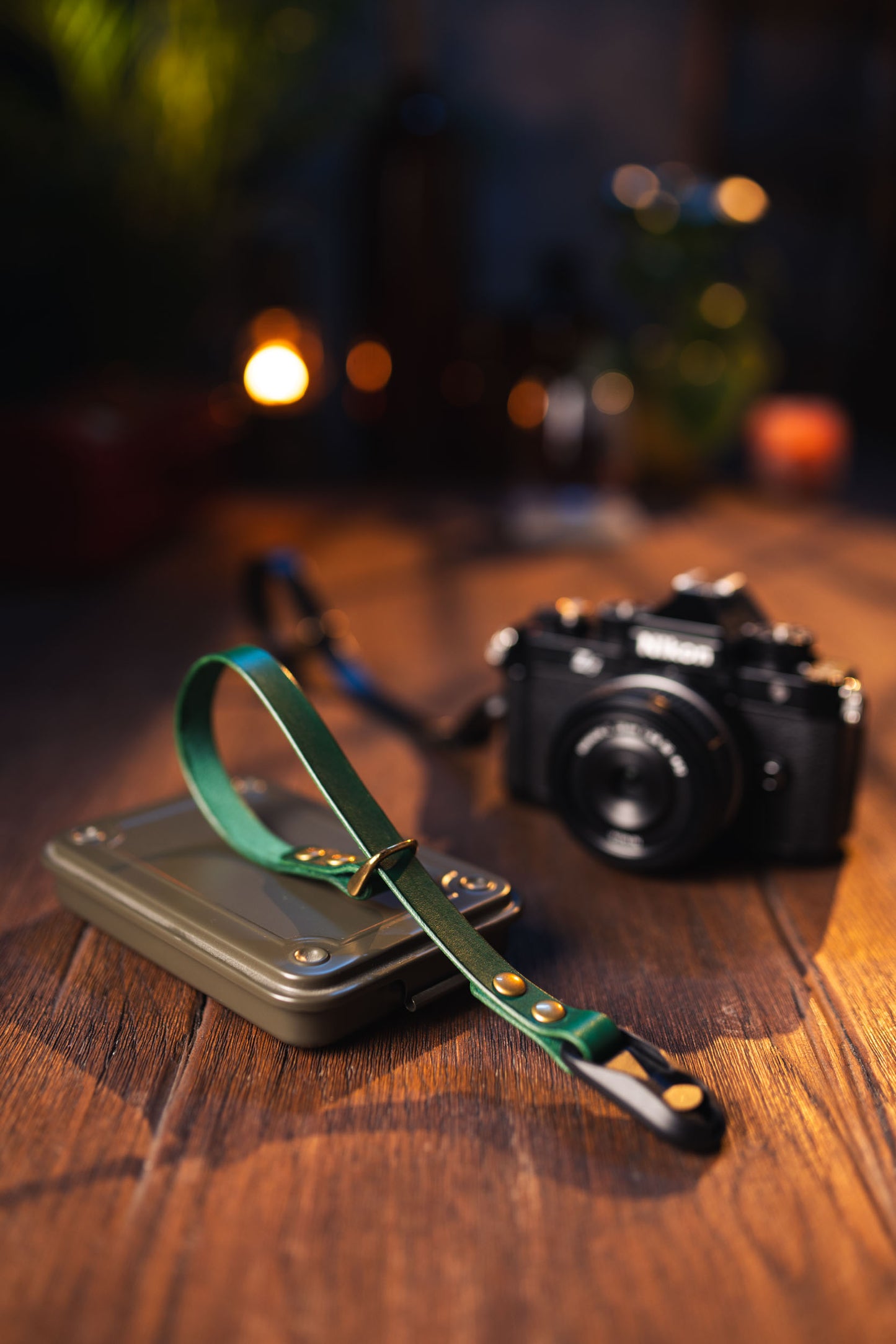 Forest Green Camera Polsriem met Peak Design 100% Leer