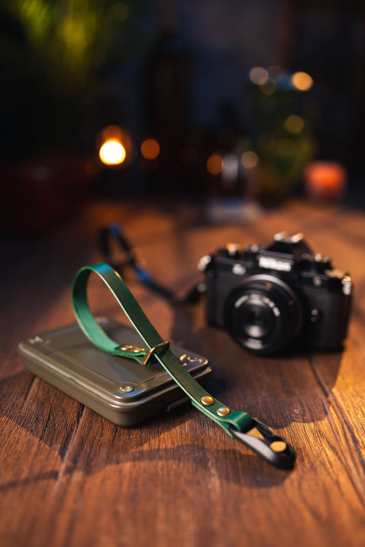 Forest Green Camera Polsriem met Peak Design 100% Leer